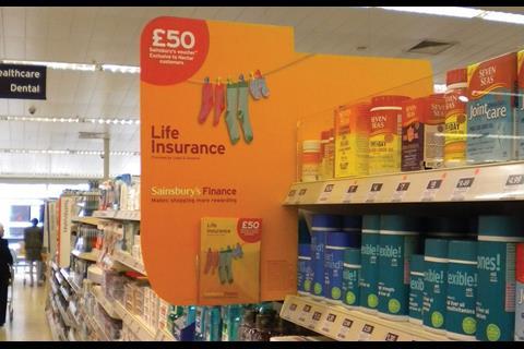 Sainsbury's branded cardboard sign